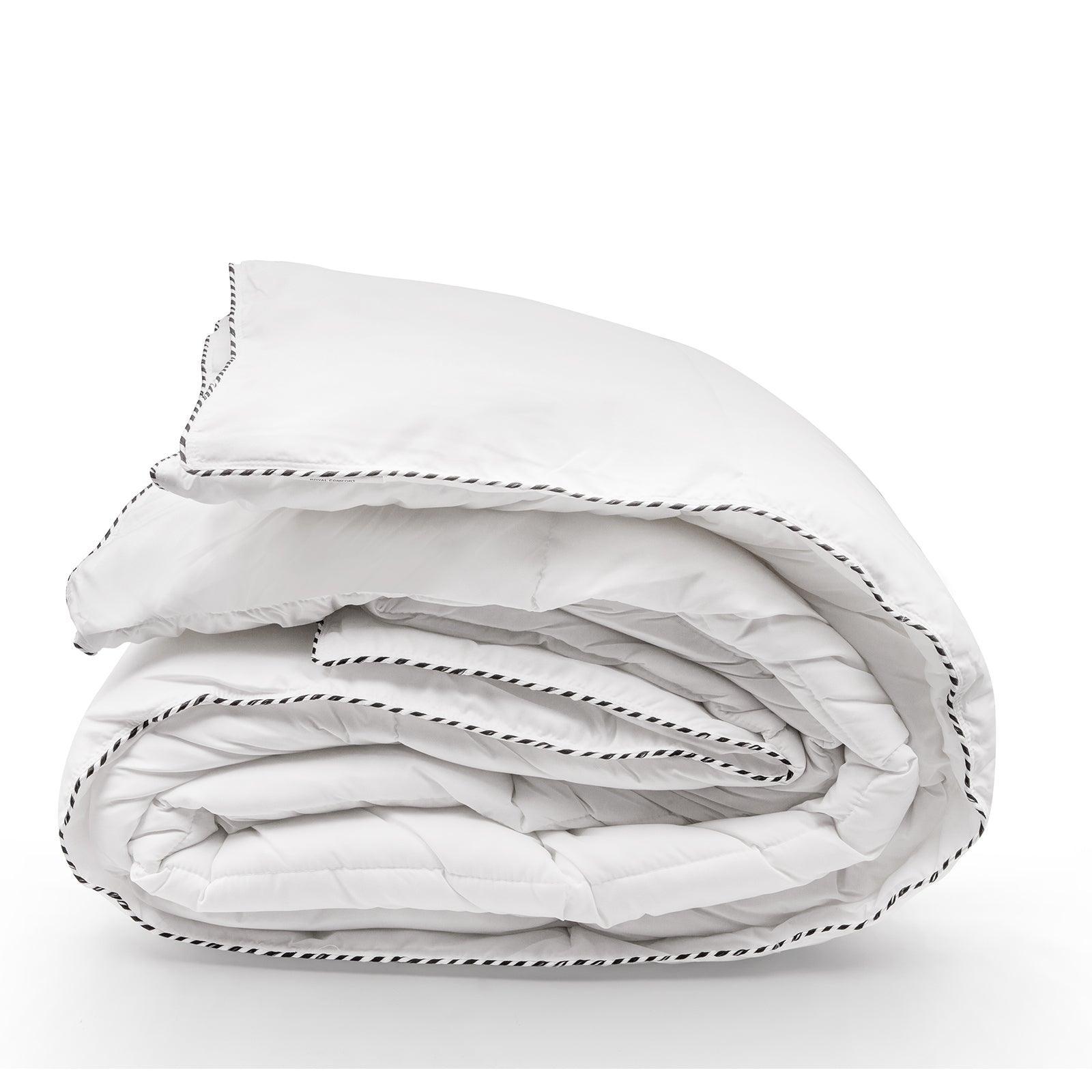 Royal Comfort Bamboo Blend Quilt 250GSM Luxury Duvet 100% Cotton Cover - Queen - White - John Cootes