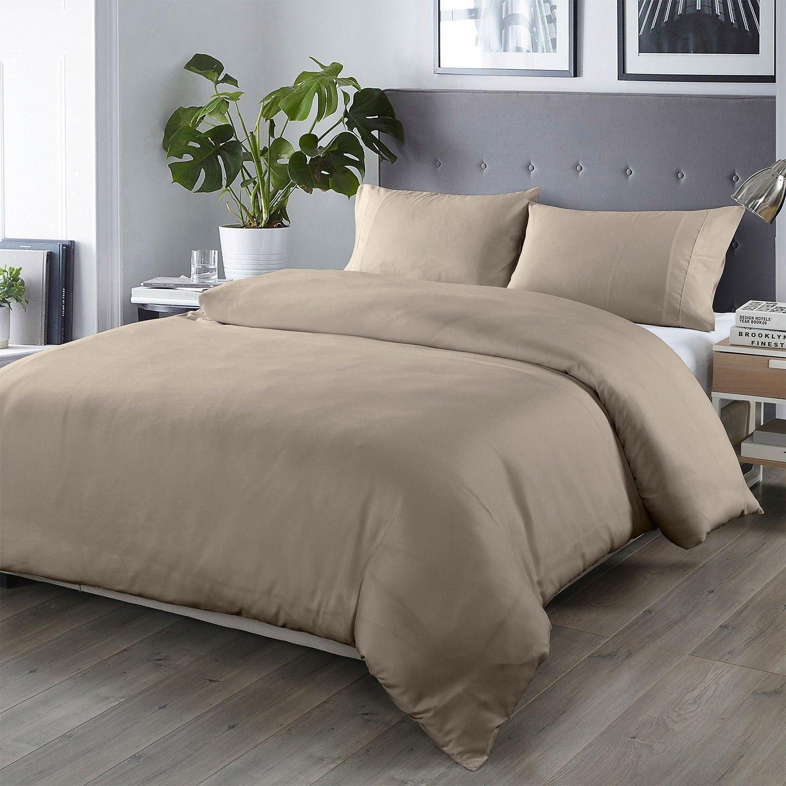 Royal Comfort Bamboo Blended Quilt Cover Set 1000TC Ultra Soft Luxury Bedding - Double - Grey - John Cootes