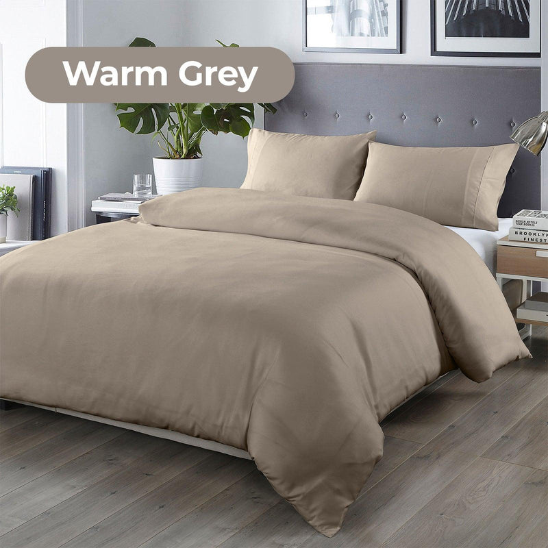 Royal Comfort Bamboo Blended Quilt Cover Set 1000TC Ultra Soft Luxury Bedding - King - Grey - John Cootes