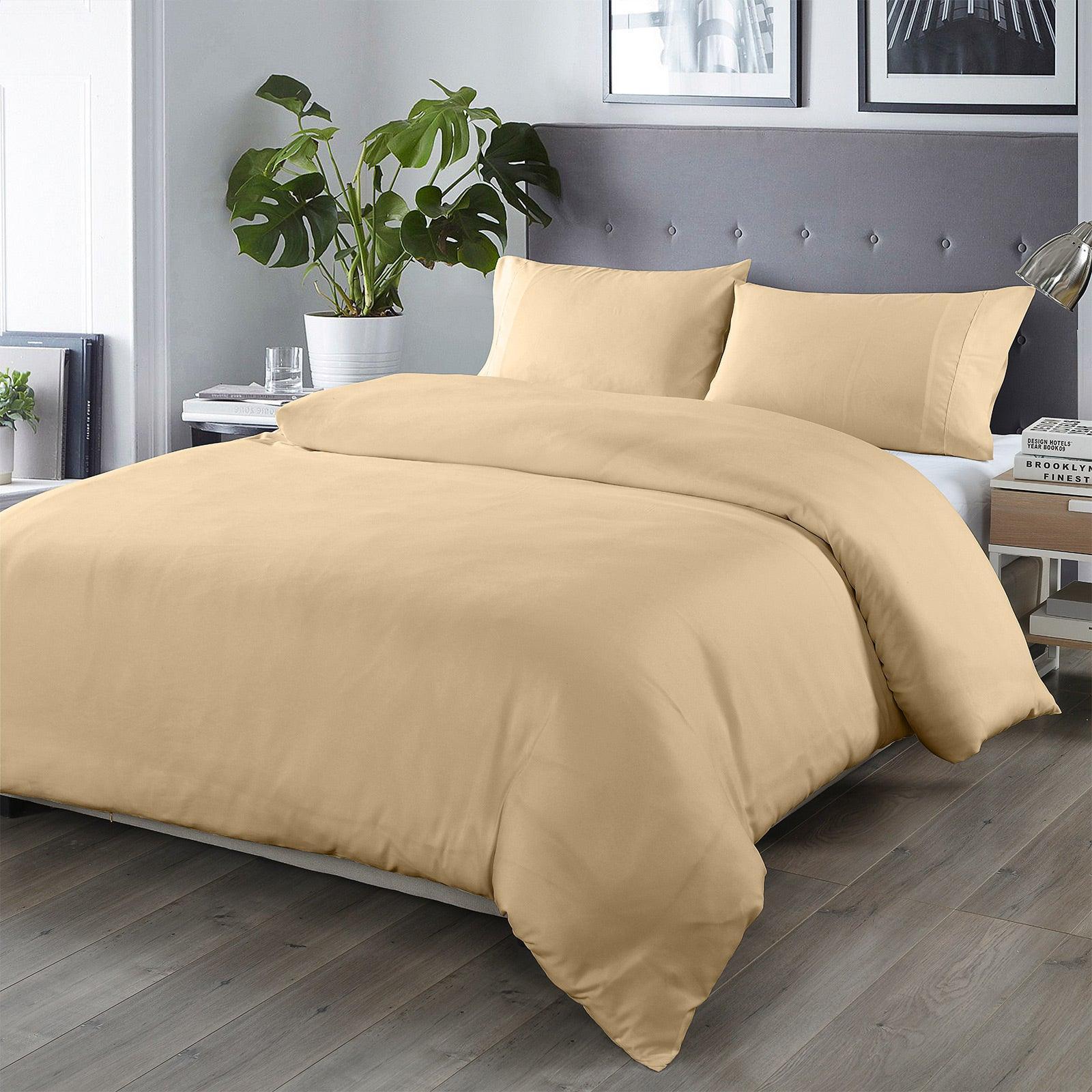 Royal Comfort Bamboo Blended Quilt Cover Set 1000TC Ultra Soft Luxury Bedding - Queen - Oatmeal - John Cootes