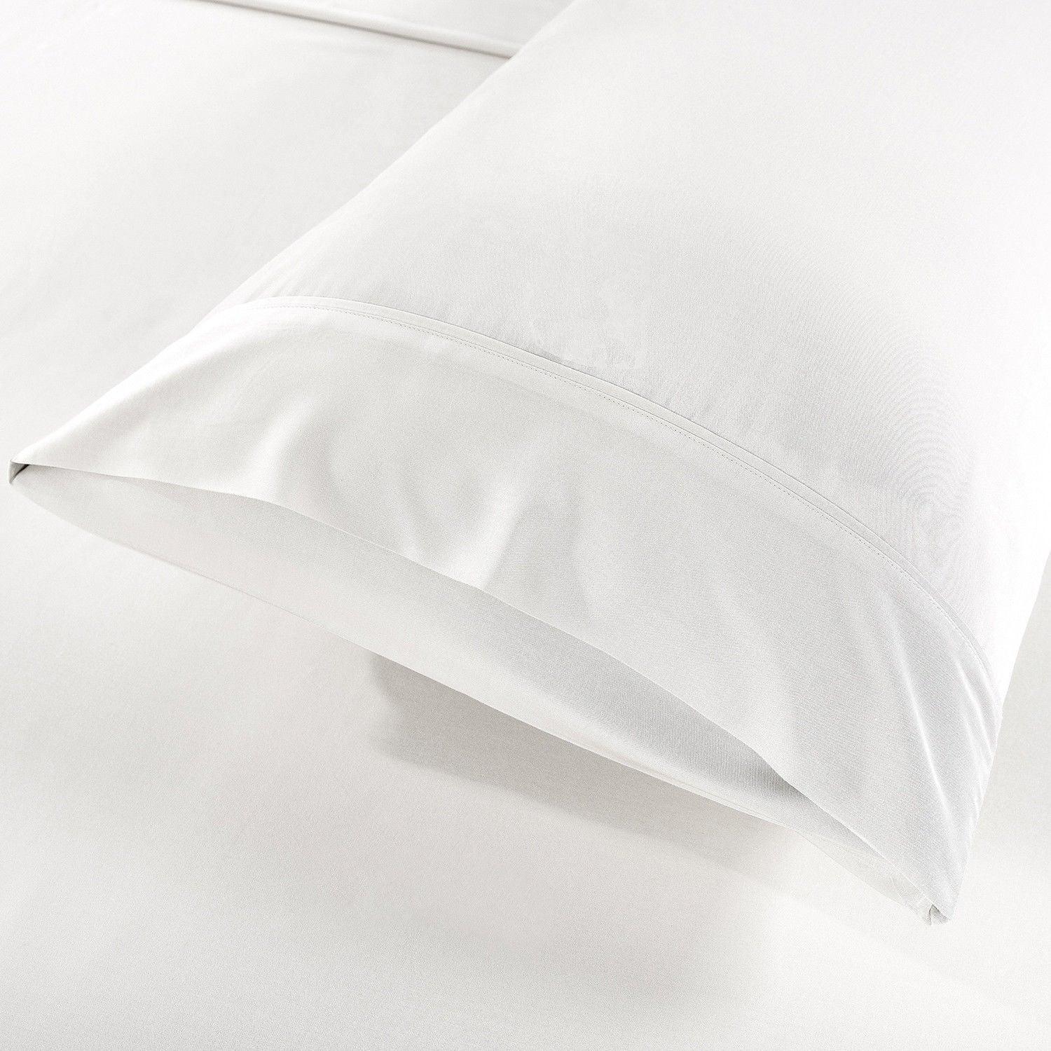 Royal Comfort Bamboo Blended Sheet & Pillowcases Set 1000TC Ultra Soft Bedding - Double - White - John Cootes