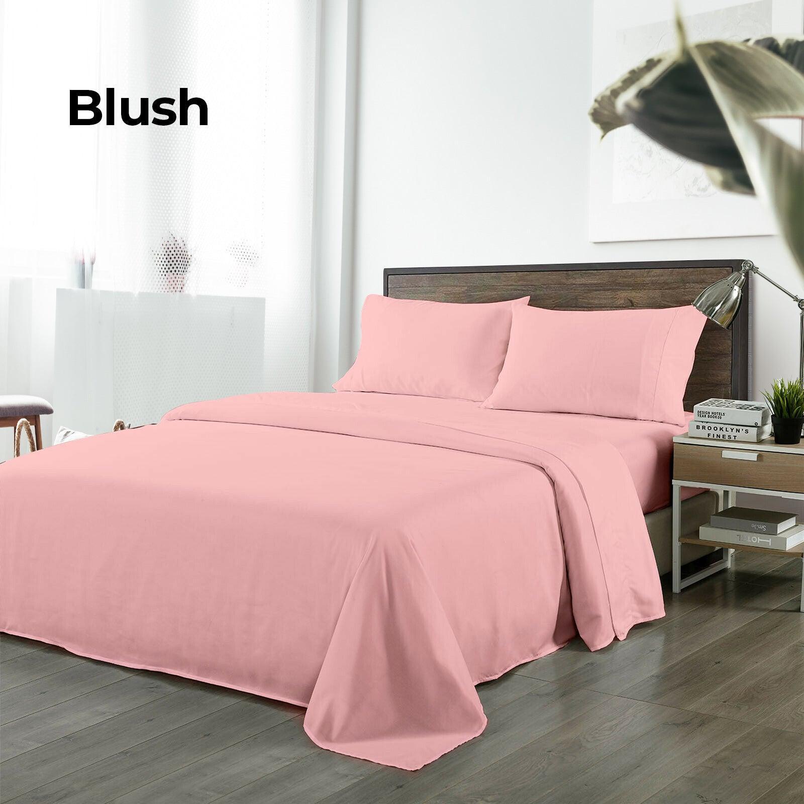 Royal Comfort Bamboo Blended Sheet & Pillowcases Set 1000TC Ultra Soft Bedding - King - Blush - John Cootes