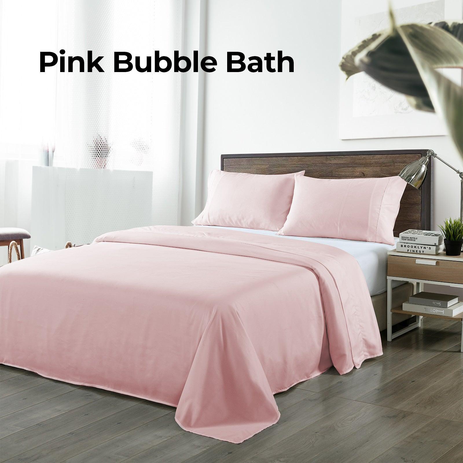 Royal Comfort Bamboo Blended Sheet & Pillowcases Set 1000TC Ultra Soft Bedding - King - Bubble Bath - John Cootes