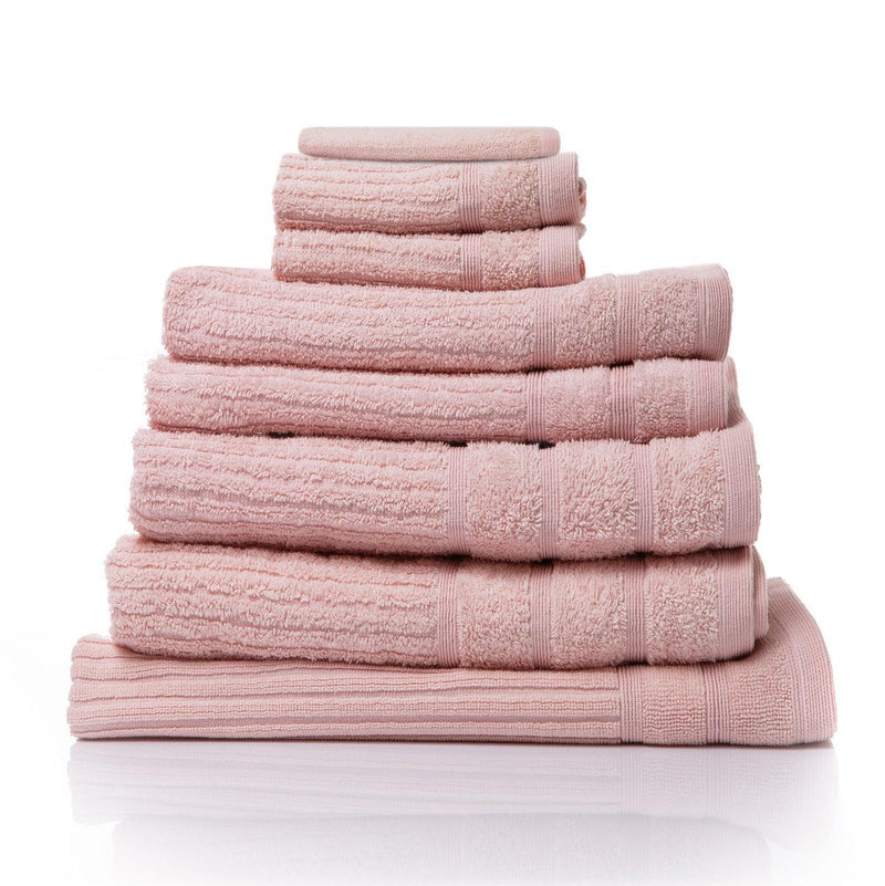 Royal Comfort Eden Egyptian Cotton 600GSM 8 Piece Luxury Bath Towels Set - Blush - John Cootes