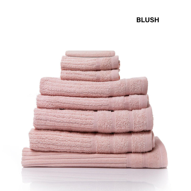 Royal Comfort Eden Egyptian Cotton 600GSM 8 Piece Luxury Bath Towels Set - Blush - John Cootes
