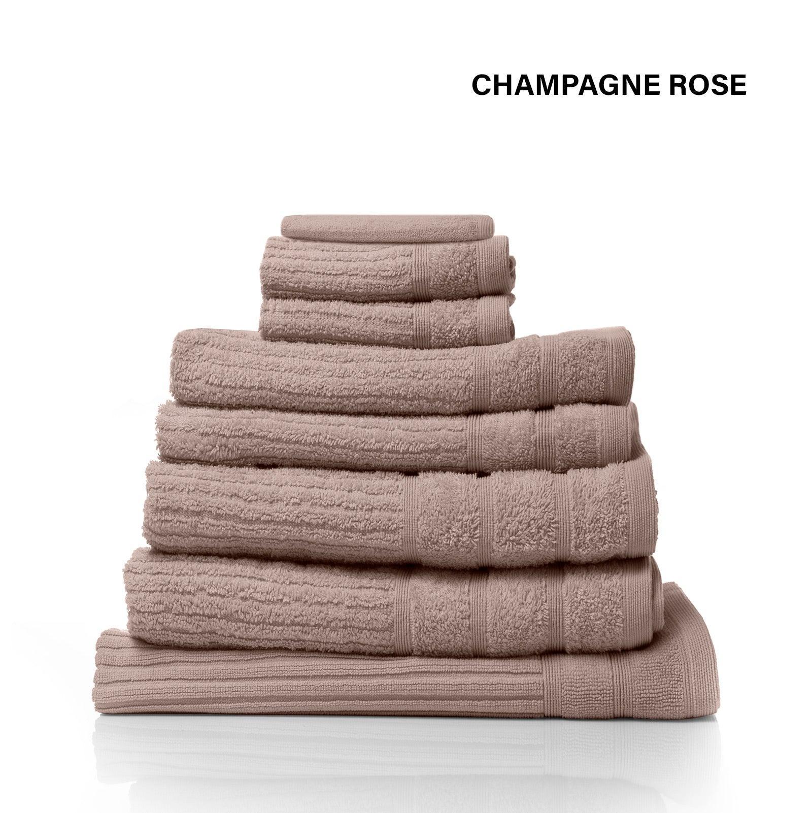 Royal Comfort Eden Egyptian Cotton 600GSM 8 Piece Luxury Bath Towels Set - Rose - John Cootes