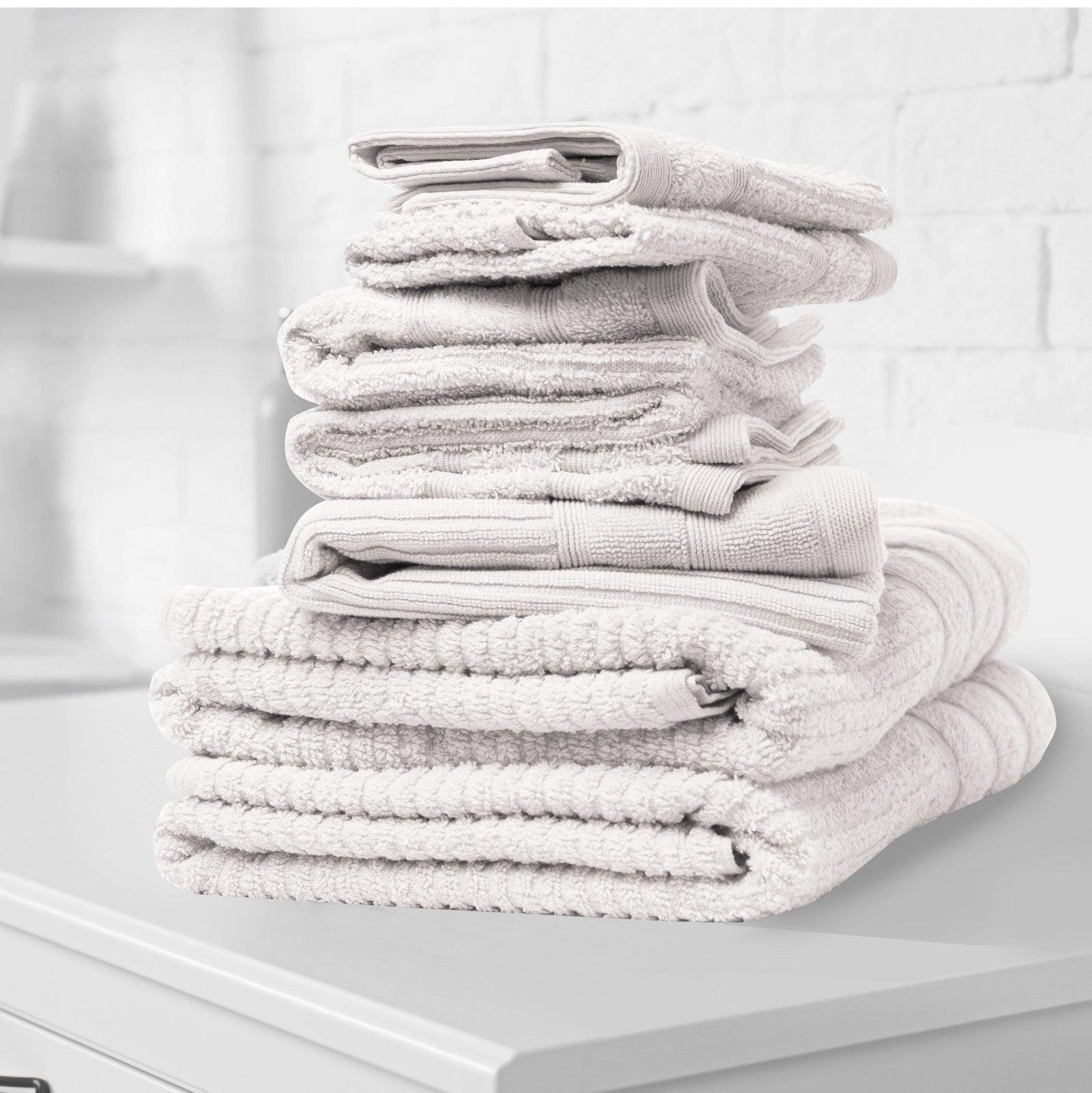 Royal Comfort Eden Egyptian Cotton 600GSM 8 Piece Luxury Bath Towels Set - White - John Cootes