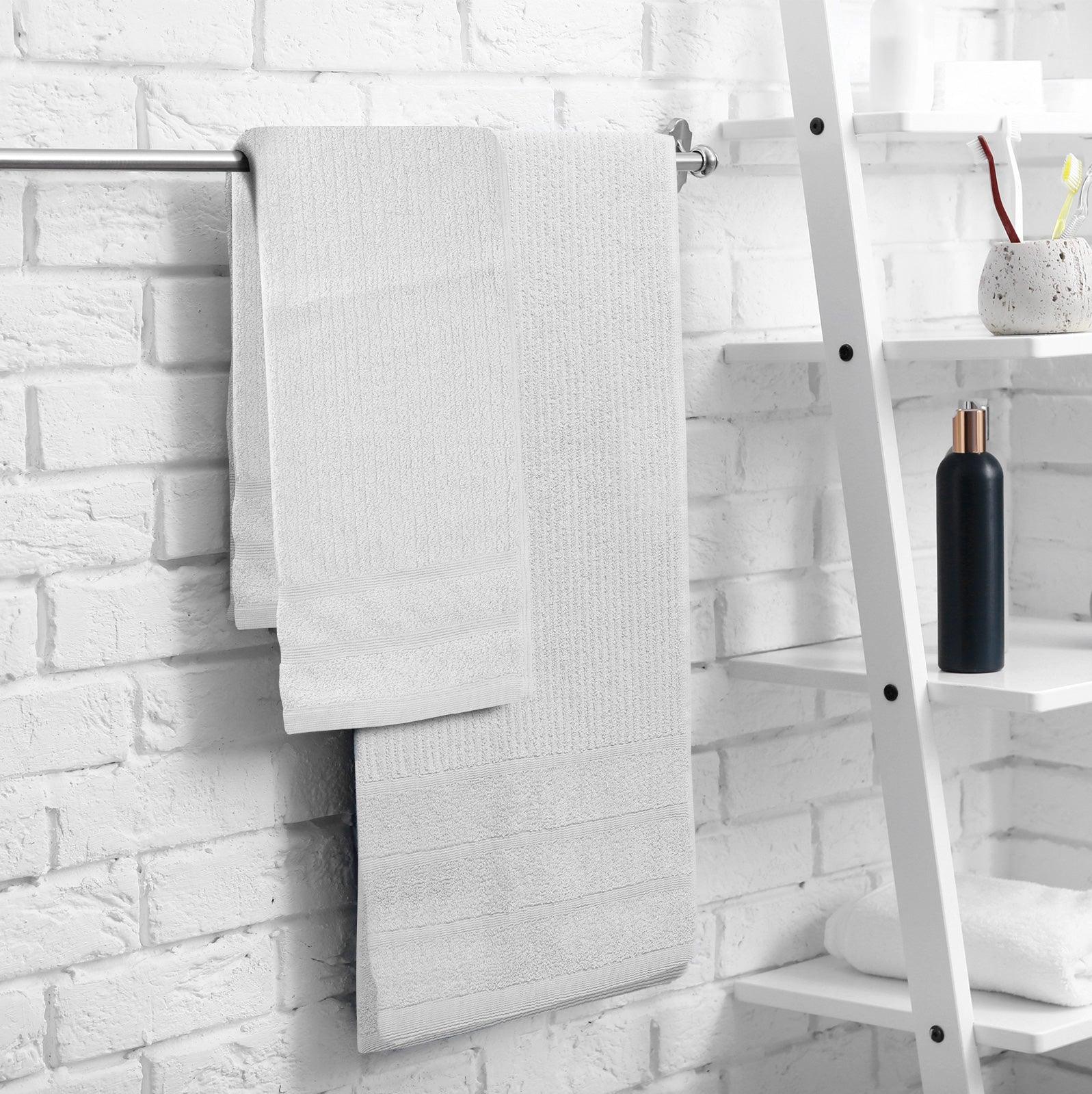 Royal Comfort Eden Egyptian Cotton 600GSM 8 Piece Luxury Bath Towels Set - White - John Cootes