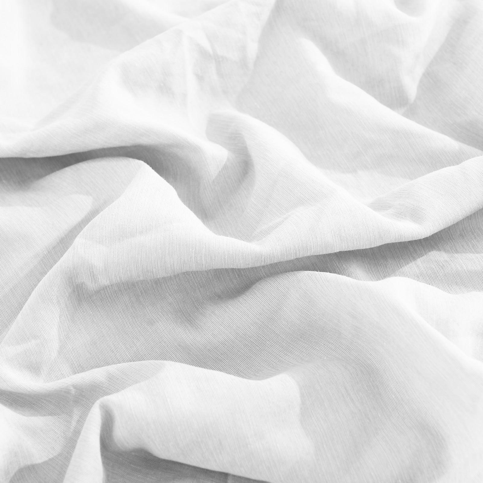 Royal Comfort Flax Linen Blend Sheet Set Bedding Luxury Breathable Ultra Soft - Queen - White - John Cootes