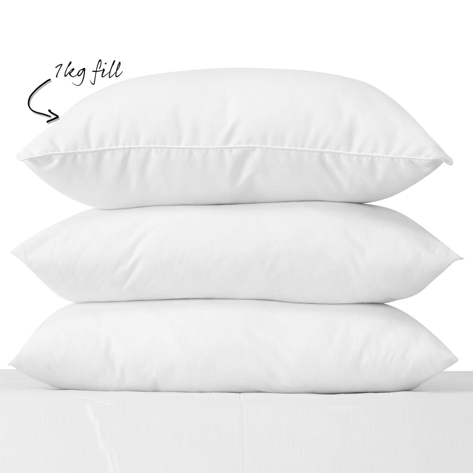 Royal Comfort Goose Down Feather Pillows 1000GSM 100% Cotton Cover - Twin Pack - John Cootes