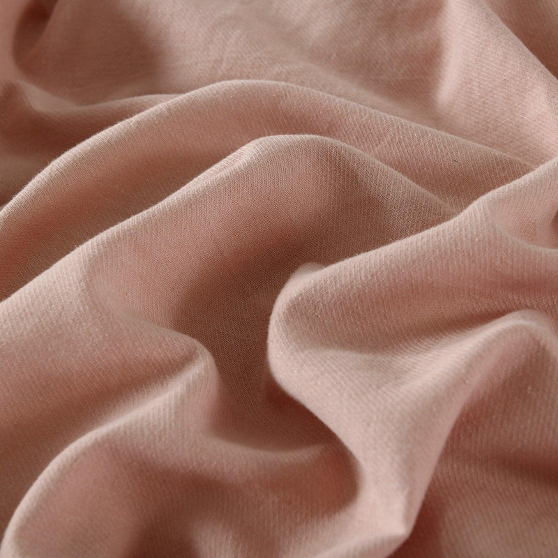 Royal Comfort Hemp Braid Cotton Blend Quilt Cover Set Reverse Stripe Bedding - Queen - Dusk Pink - John Cootes