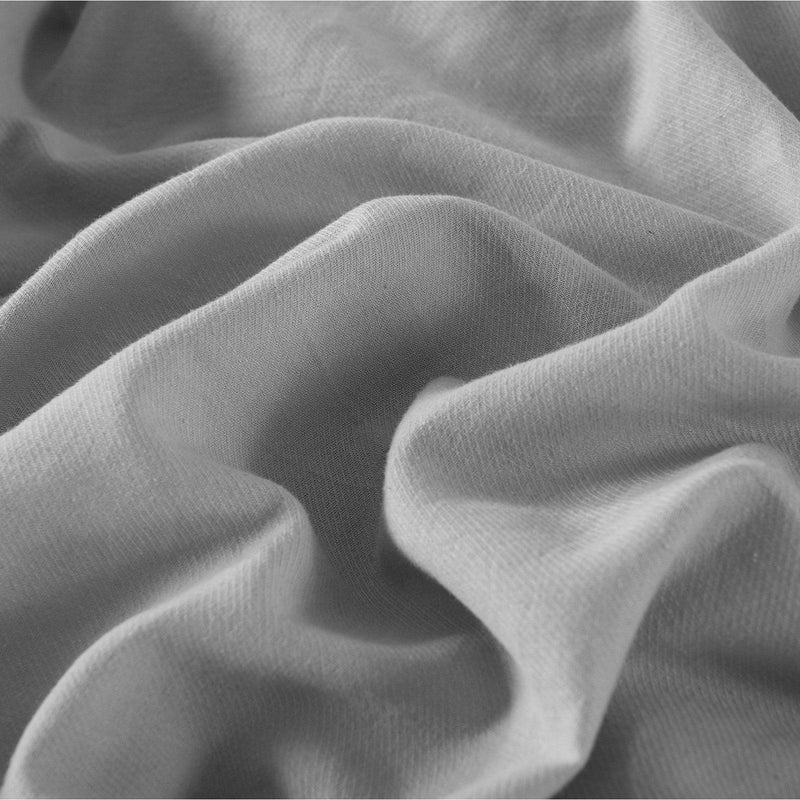 Royal Comfort Hemp Braid Cotton Blend Quilt Cover Set Reverse Stripe Bedding - Queen - Light Grey - John Cootes