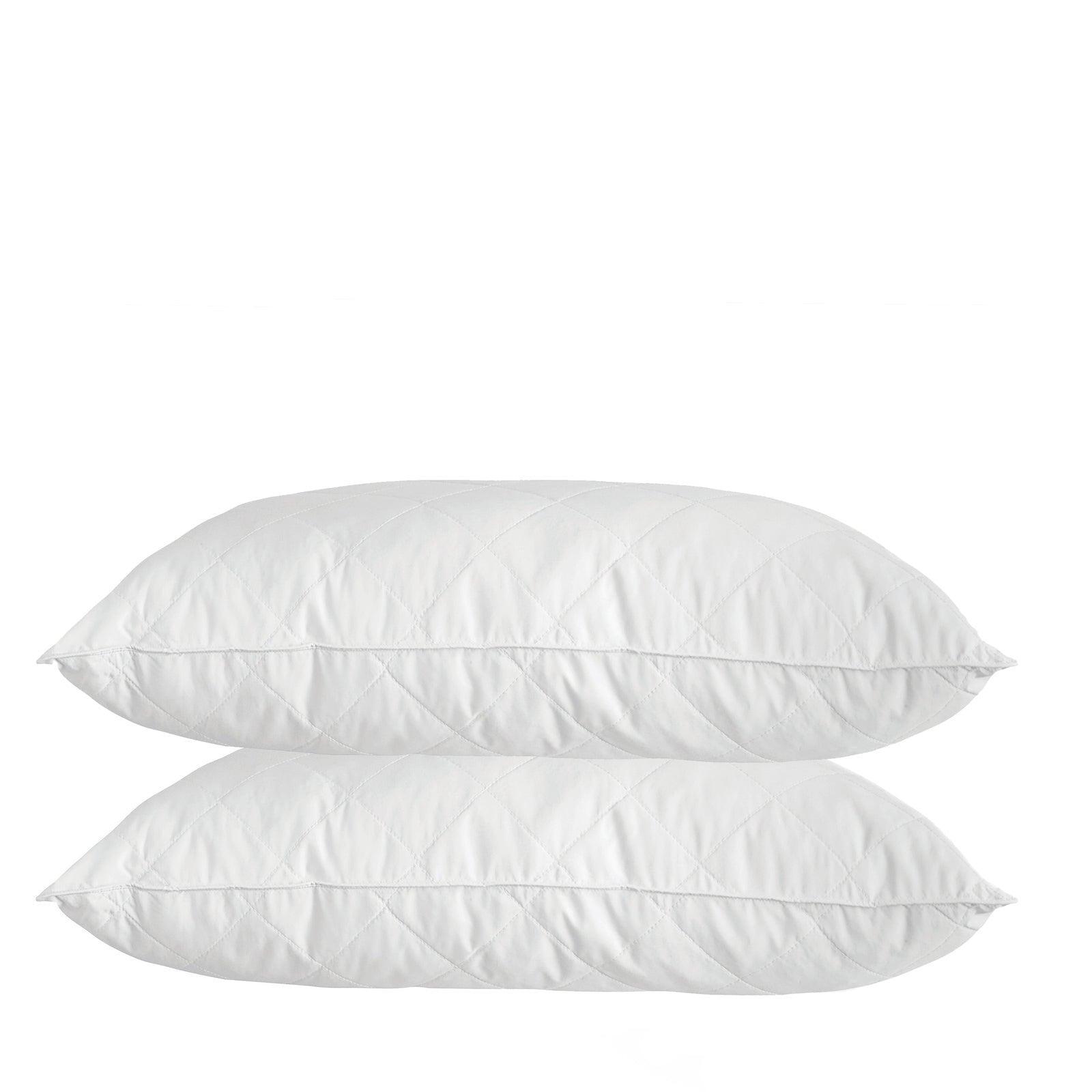 Royal Comfort Luxury Bamboo Blend Quilted Pillow Twin Pack Extra Fill Support - John Cootes