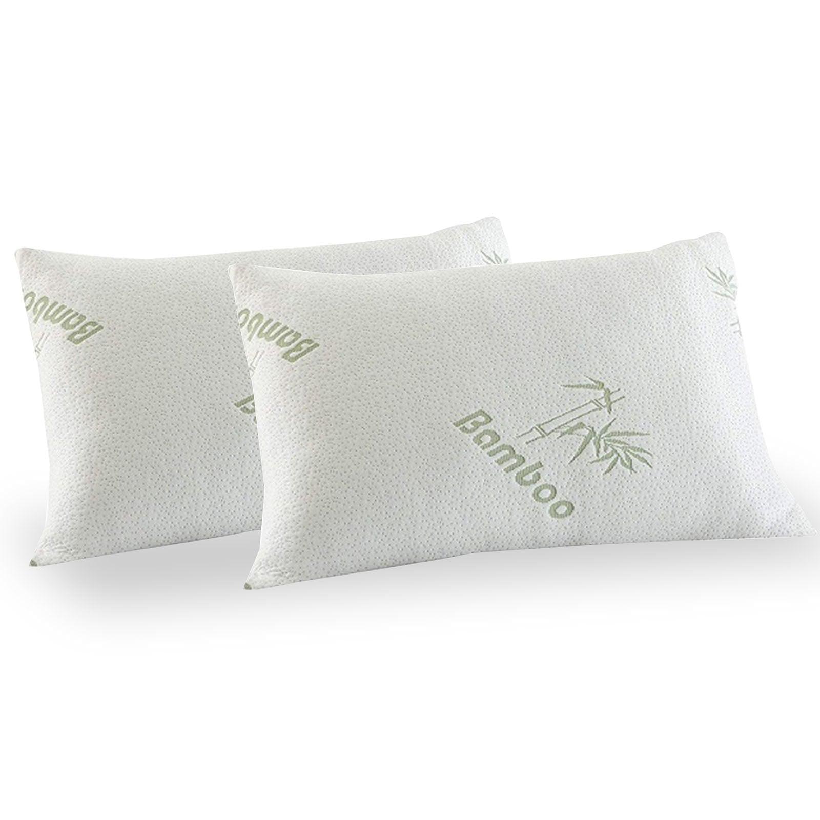 Royal Comfort Luxury Bamboo Covered Memory Foam Pillow Twin Pack Hypoallergenic - John Cootes