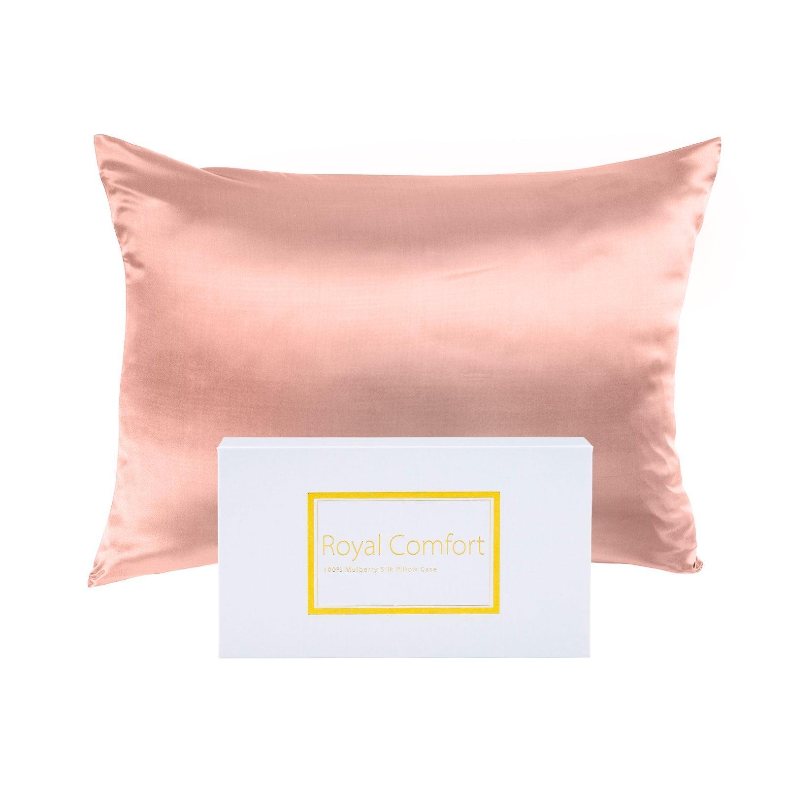 Royal Comfort Mulberry Soft Silk Hypoallergenic Pillowcase Twin Pack 51 x 76cm - Blush - John Cootes