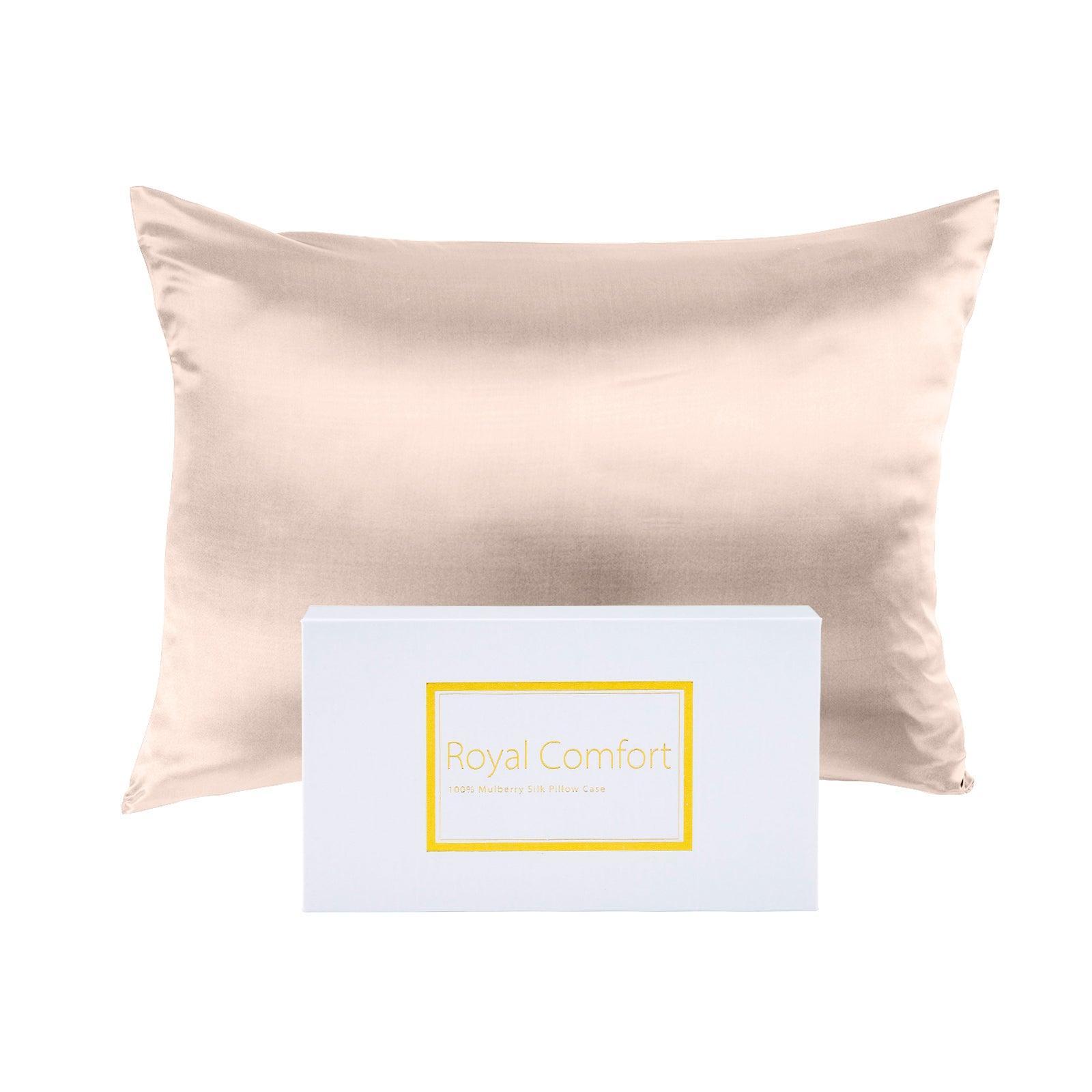 Royal Comfort Mulberry Soft Silk Hypoallergenic Pillowcase Twin Pack 51 x 76cm - Champagne Pink - John Cootes