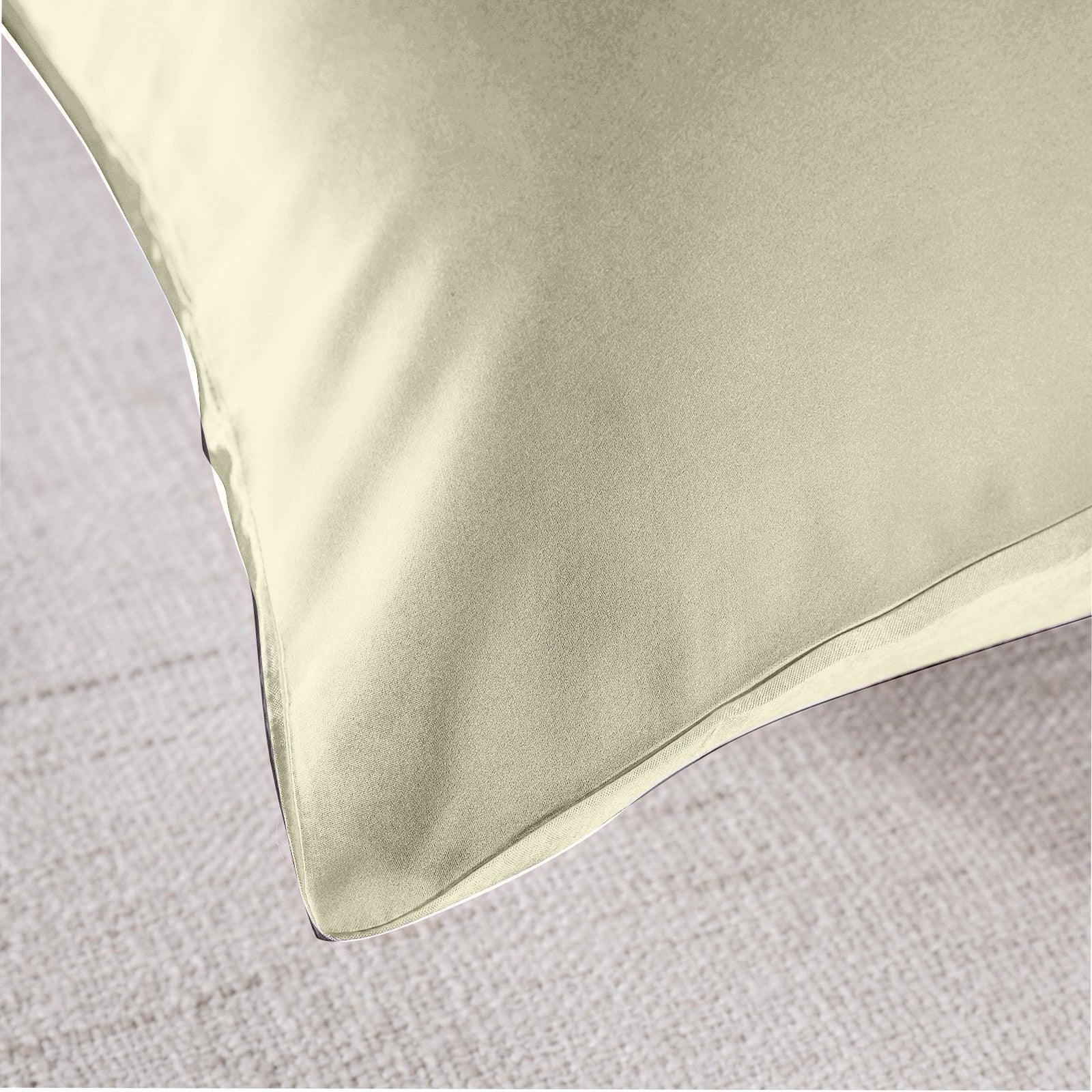 Royal Comfort Mulberry Soft Silk Hypoallergenic Pillowcase Twin Pack 51 x 76cm - Ivory - John Cootes