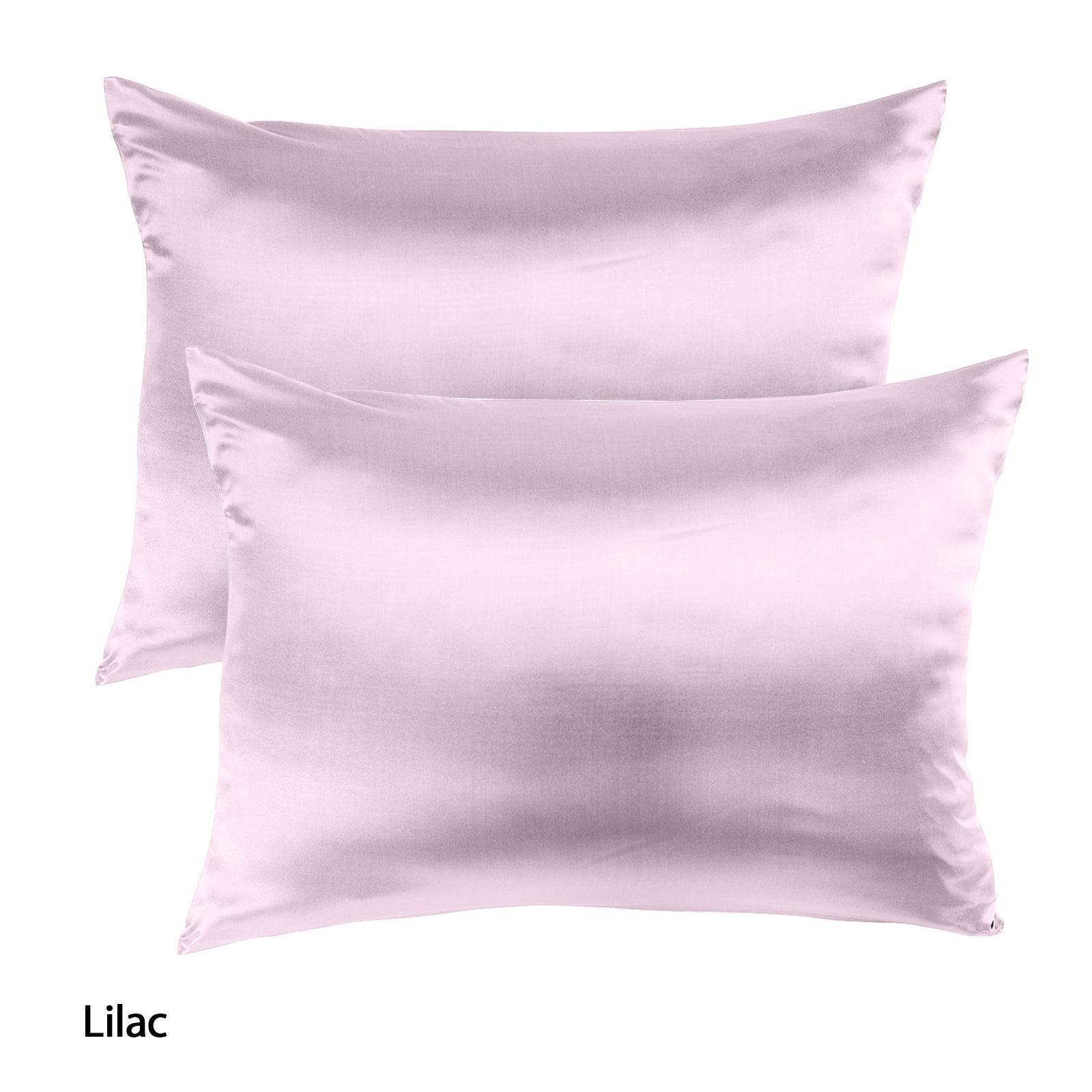 Royal Comfort Mulberry Soft Silk Hypoallergenic Pillowcase Twin Pack 51 x 76cm - Lilac - John Cootes