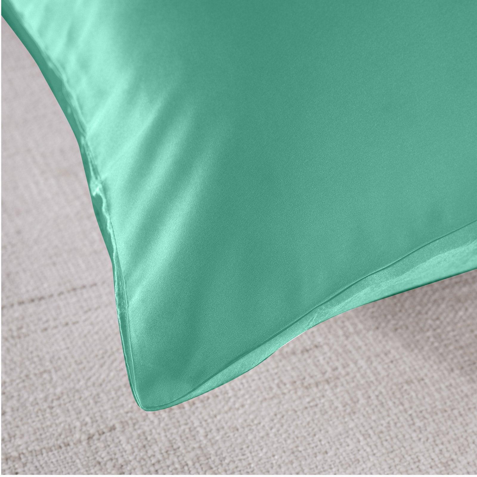 Royal Comfort Mulberry Soft Silk Hypoallergenic Pillowcase Twin Pack 51 x 76cm - Mint - John Cootes