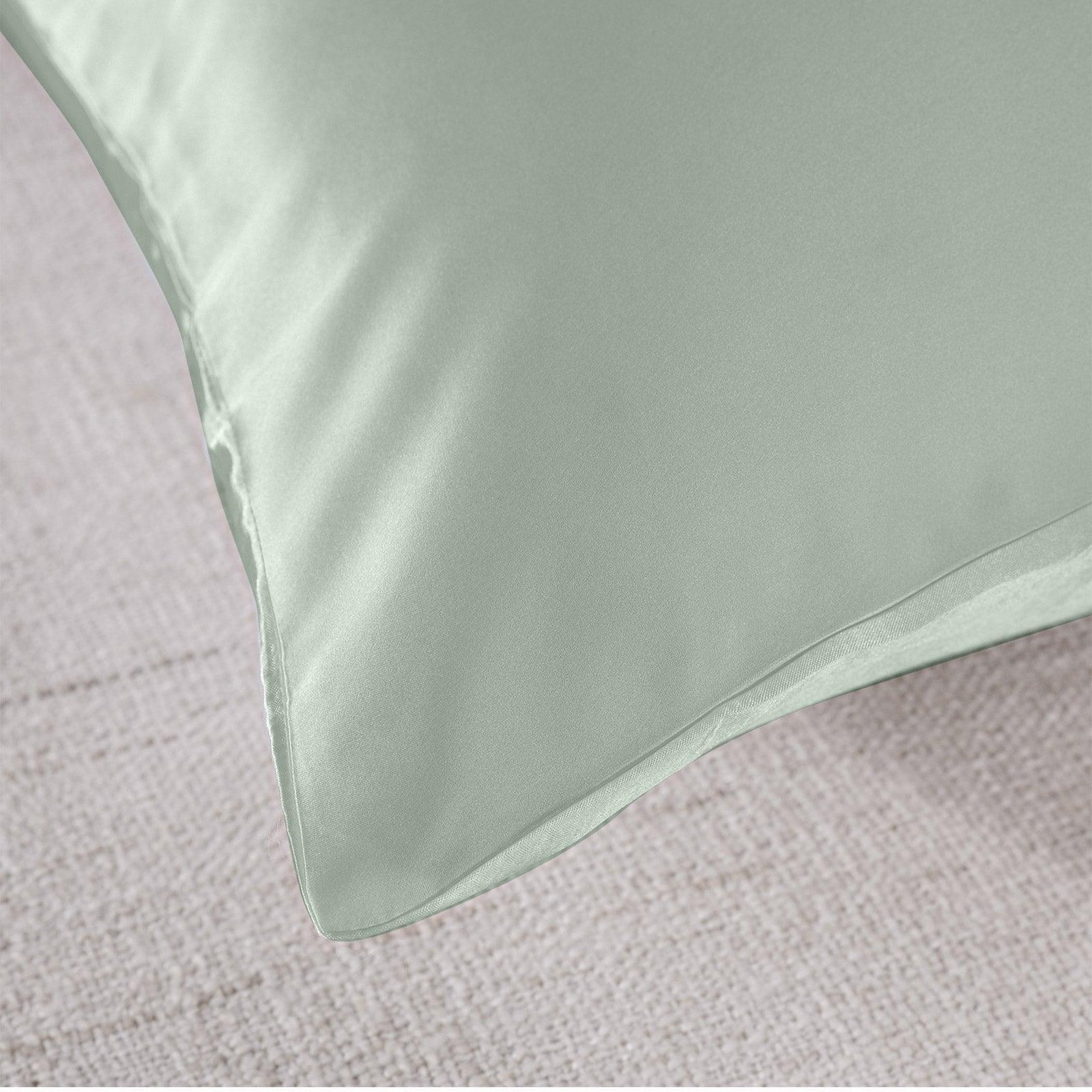 Royal Comfort Mulberry Soft Silk Hypoallergenic Pillowcase Twin Pack 51 x 76cm - Sage - John Cootes