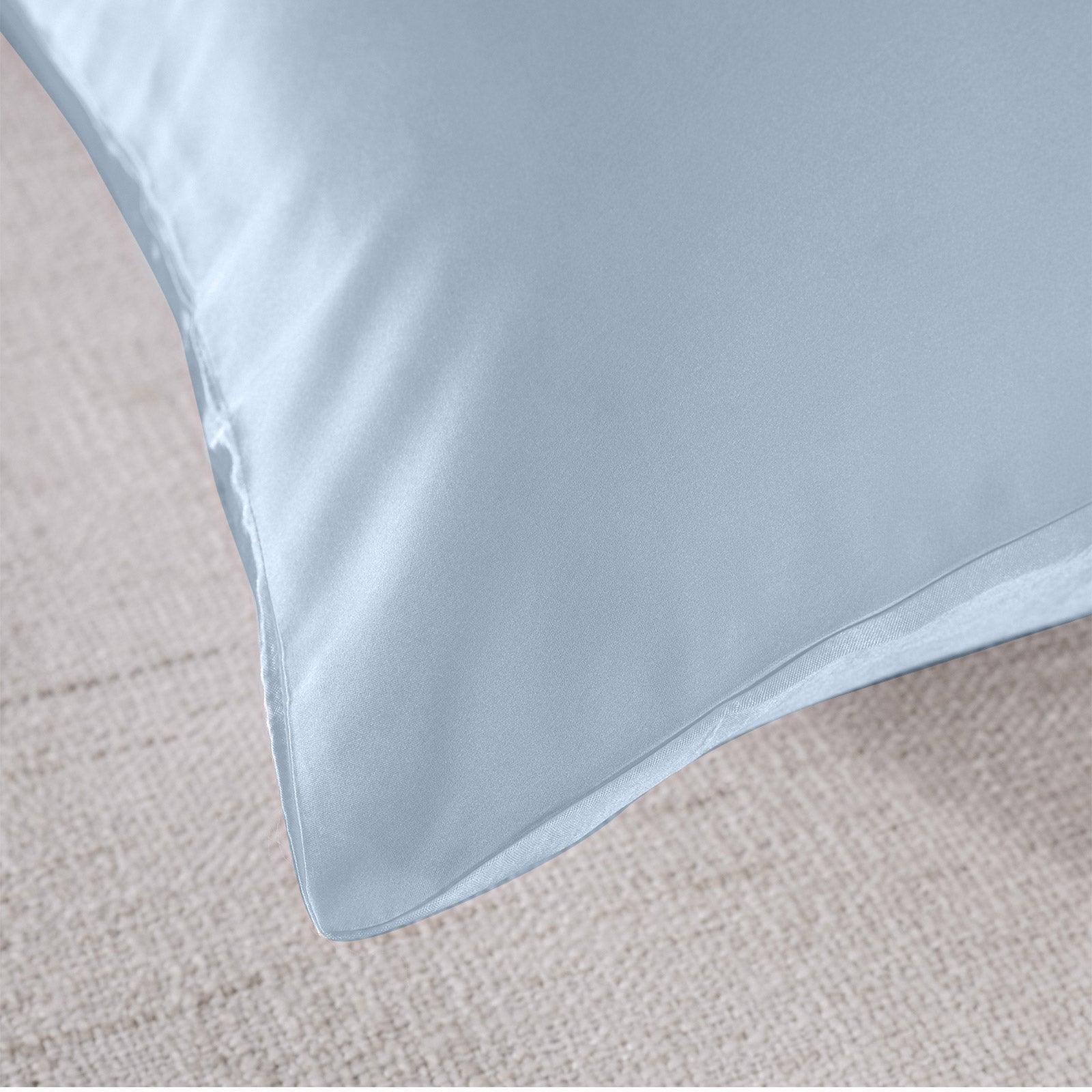 Royal Comfort Mulberry Soft Silk Hypoallergenic Pillowcase Twin Pack 51 x 76cm - Soft Blue - John Cootes