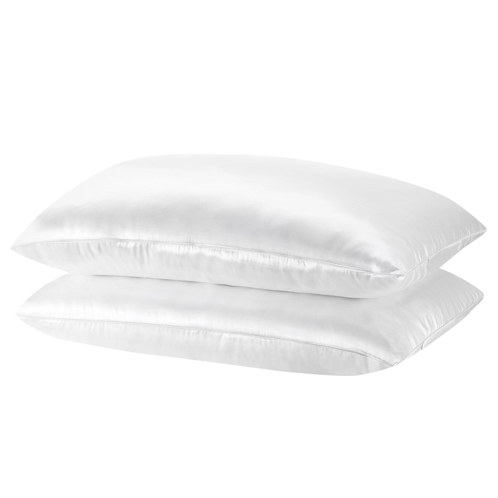 Royal Comfort Mulberry Soft Silk Hypoallergenic Pillowcase Twin Pack 51 x 76cm - White - John Cootes