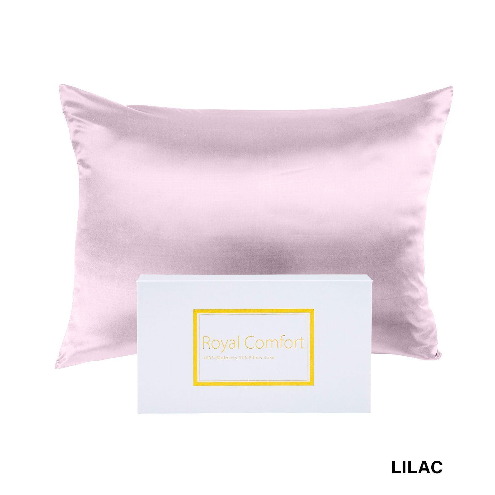 Royal Comfort Pure Silk Pillow Case 100% Mulberry Silk Hypoallergenic Pillowcase - Lilac - John Cootes