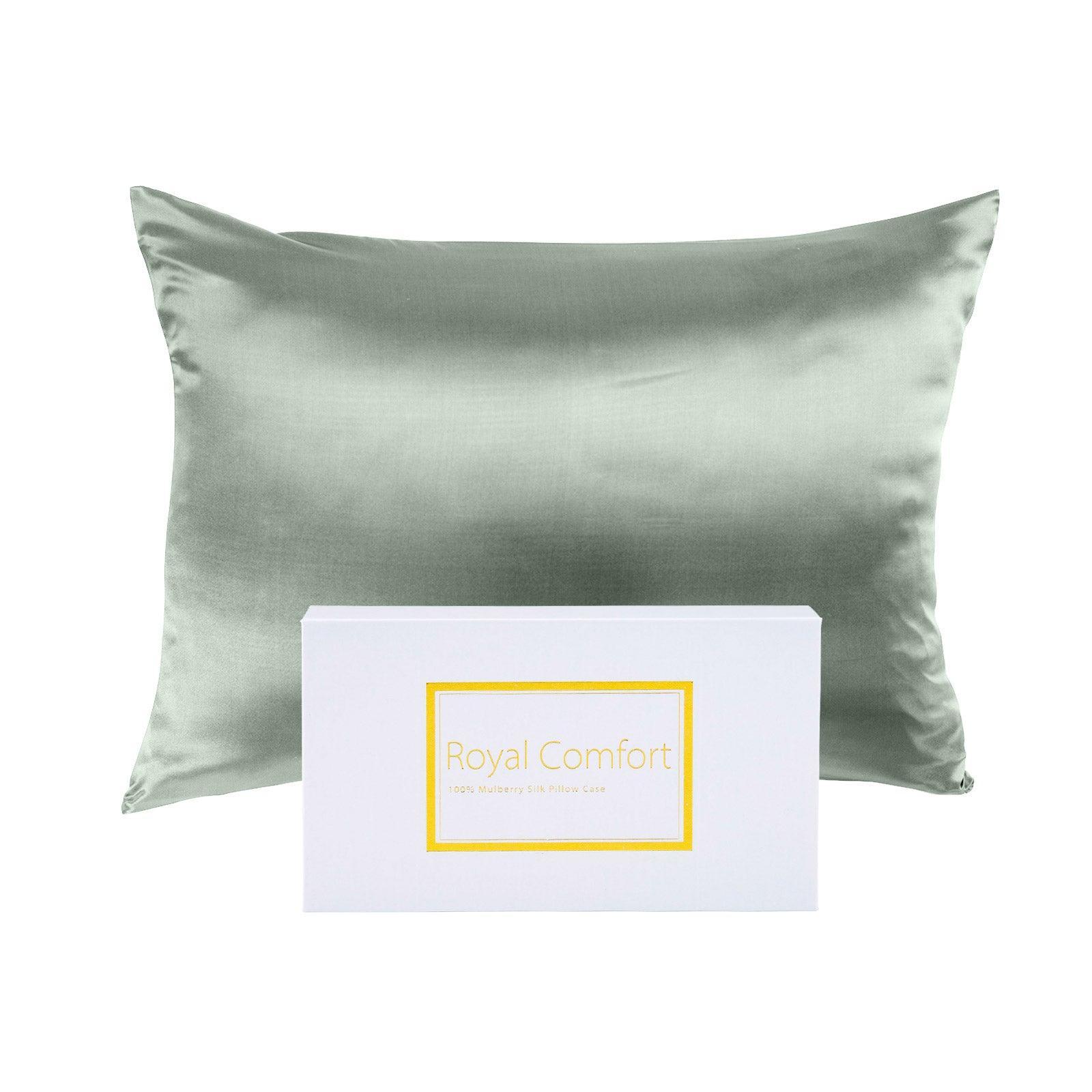 Royal Comfort Pure Silk Pillow Case 100% Mulberry Silk Hypoallergenic Pillowcase - Sage - John Cootes