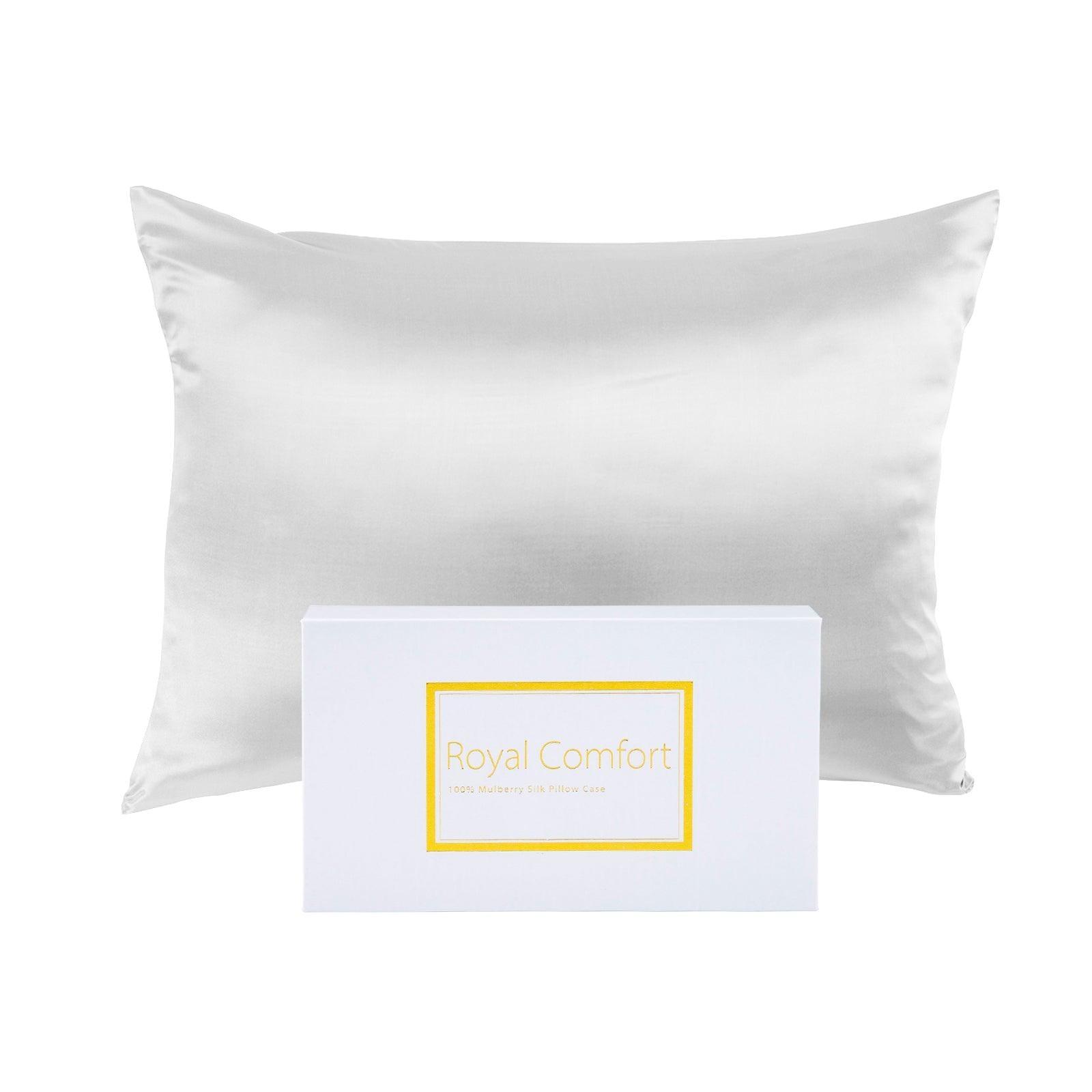 Royal Comfort Pure Silk Pillow Case 100% Mulberry Silk Hypoallergenic Pillowcase - White - John Cootes