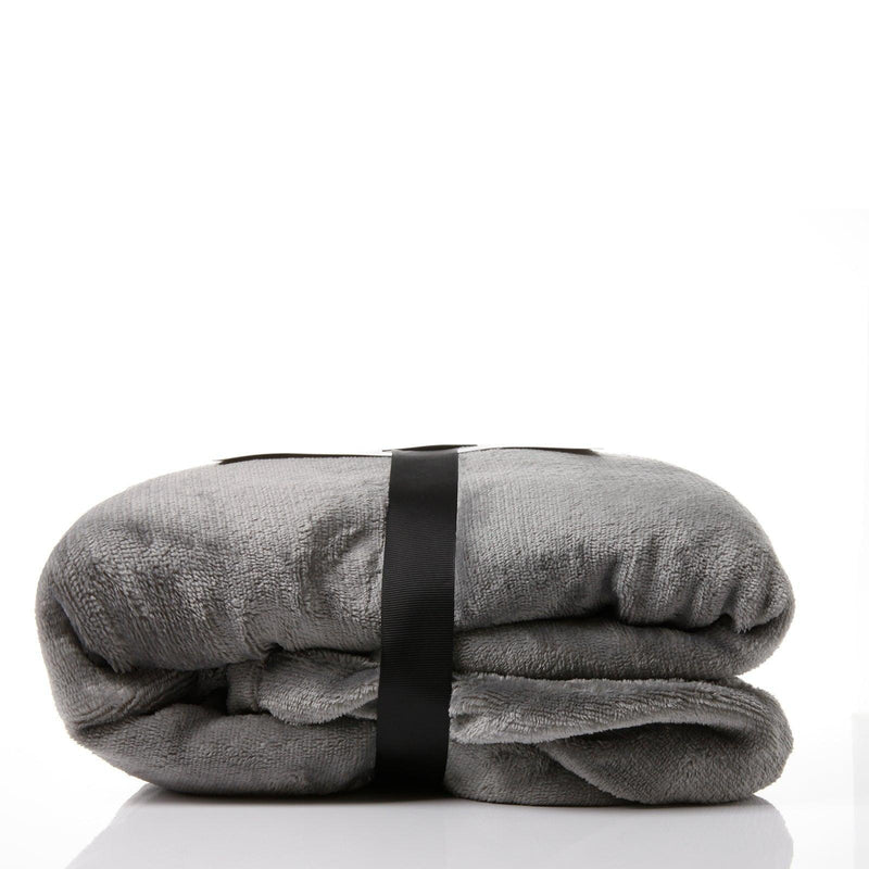 Royal Comfort Snug Hoodie Nightwear Super Soft Reversible Coral Fleece 750GSM - Grey - John Cootes