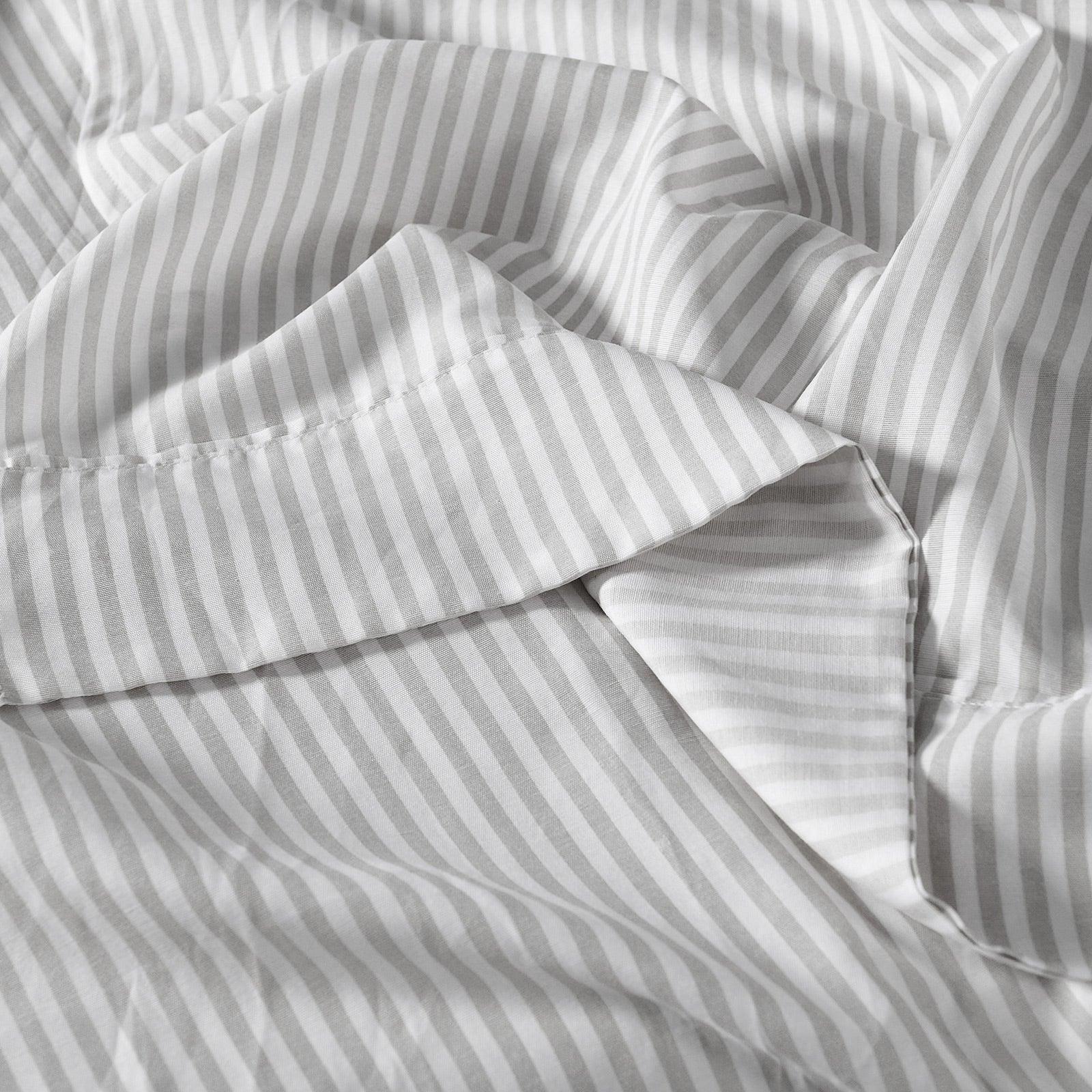 Royal Comfort Stripes Linen Blend Sheet Set Bedding Luxury Breathable Ultra Soft - King - Grey - John Cootes