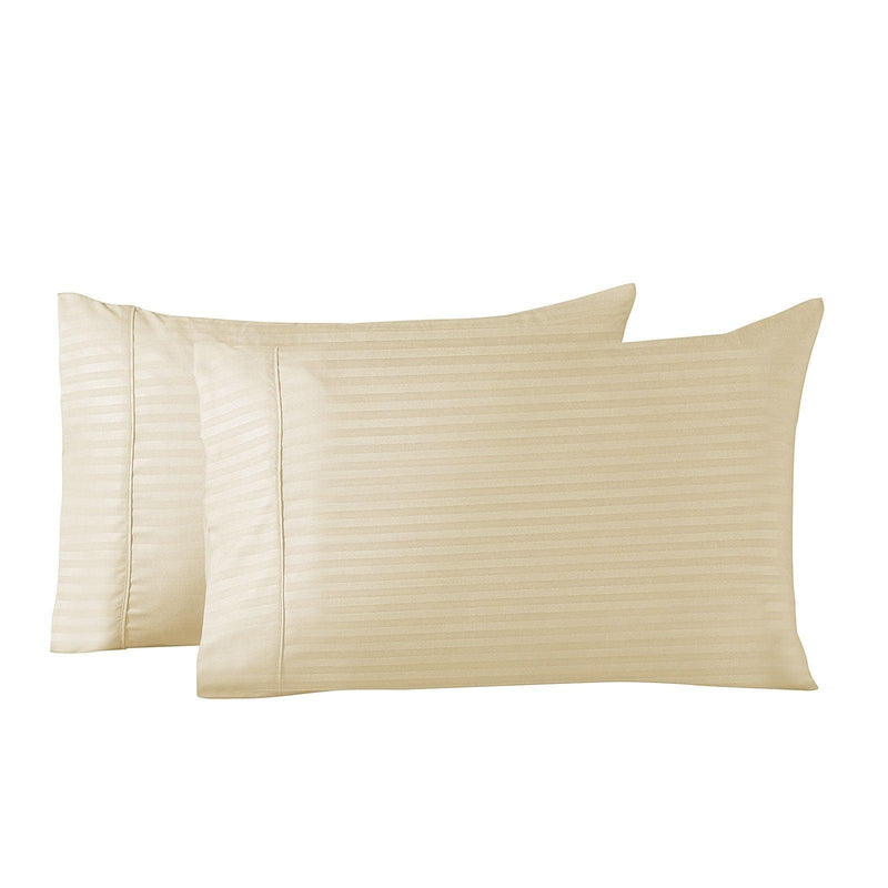 Royal Comfort Twin Pack Pillowcases Cooling Bamboo Blend Ultra Soft 51cm x 76cm - Sand - John Cootes