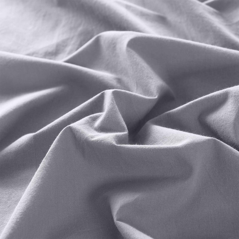 Royal Comfort Vintage Washed 100% Cotton Quilt Cover Set Bedding Ultra Soft - Double - Grey - John Cootes