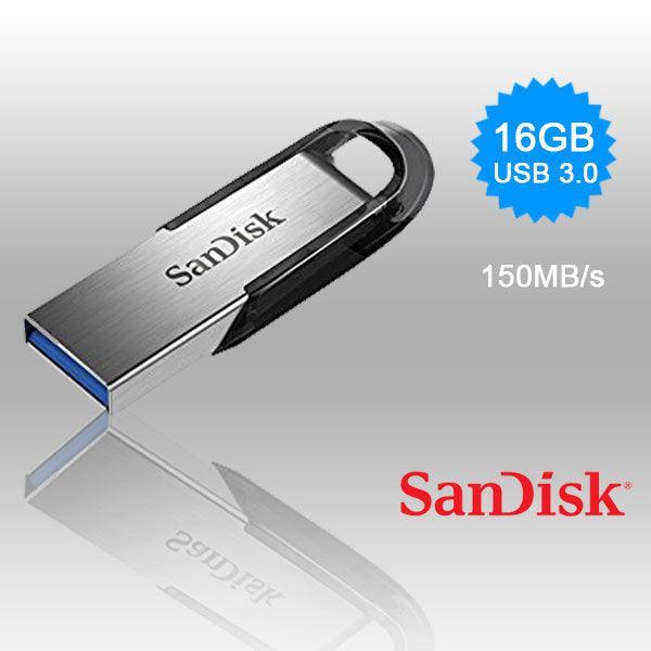 SANDISK 16GB CZ73 ULTRA FLAIR USB 3.0 FLASH DRIVE upto 150MB/s - John Cootes