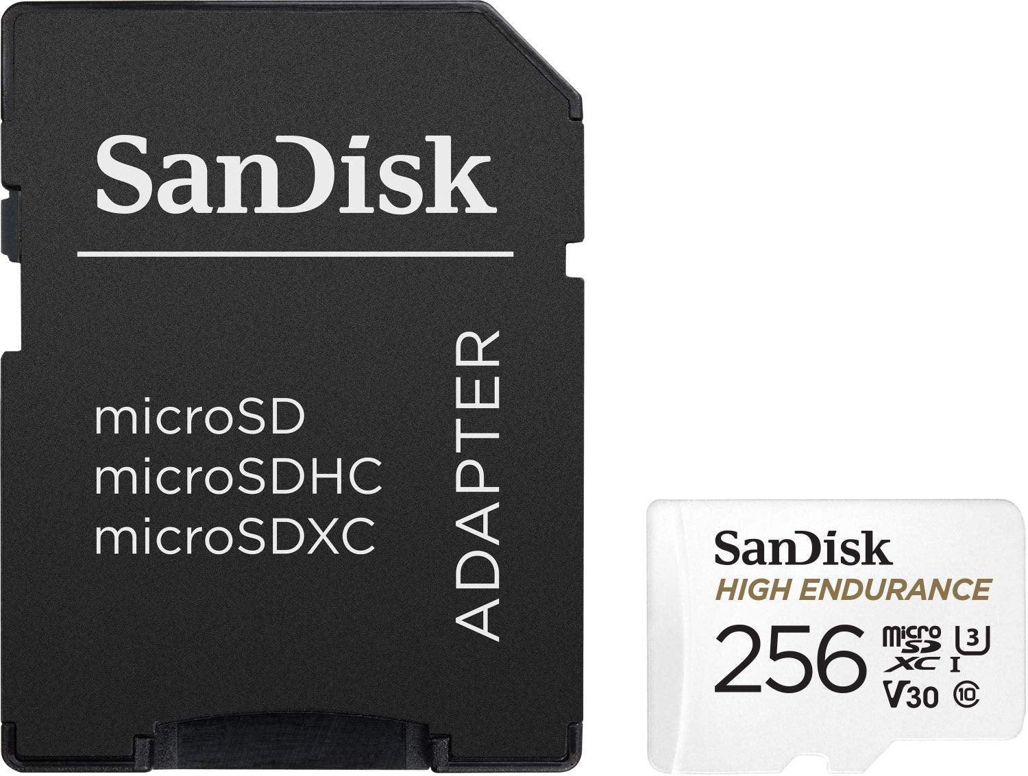 SANDISK HIGH ENDURANCE MICROSDHC CARD SQQNR 256G UHS-I C10 U3 V30 100MB/S R 40MB/S W SD ADAPTOR SDSQQNR-256G-GN6IA - John Cootes