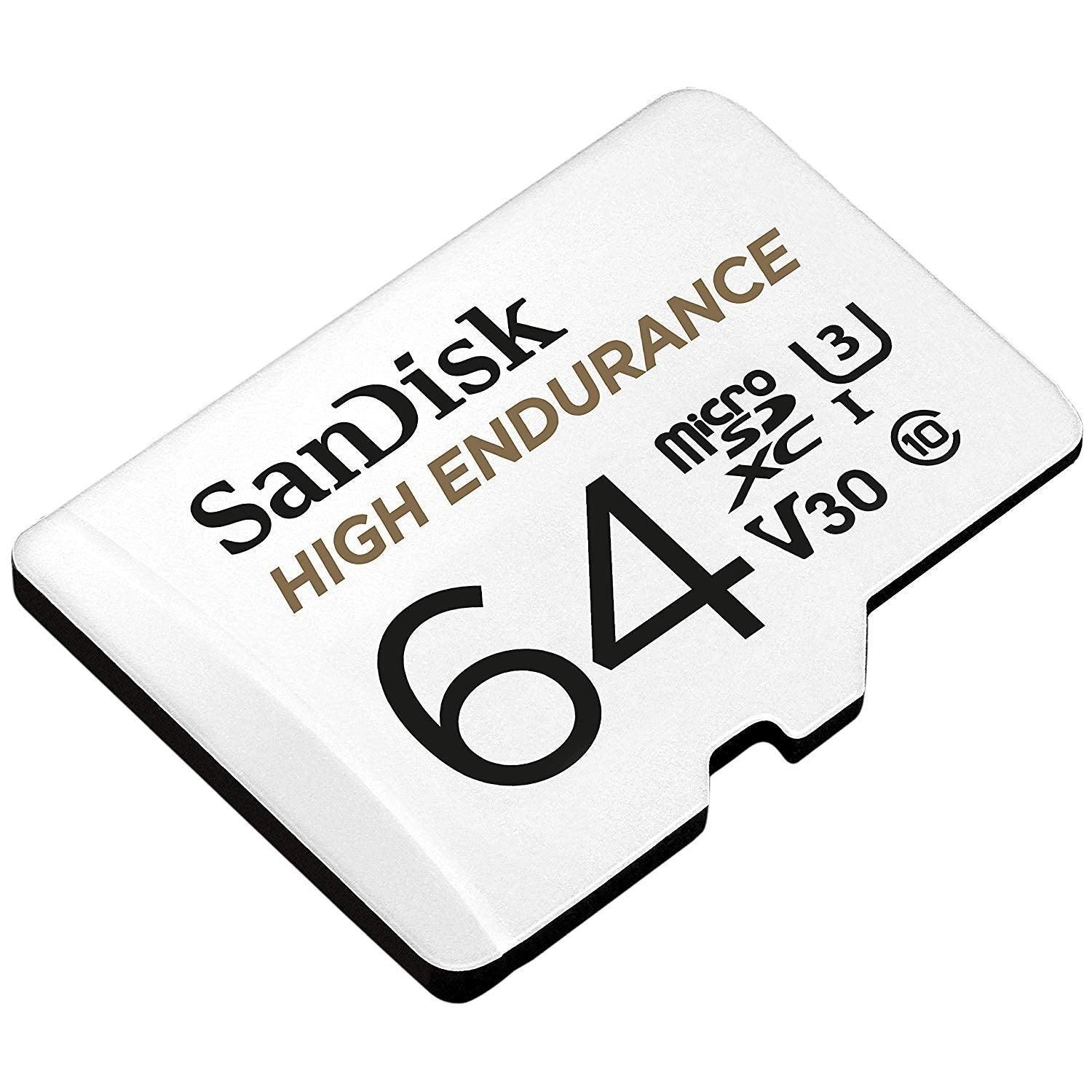 SANDISK HIGH ENDURANCE MICROSDHC CARD SQQNR 64G UHS-I C10 U3 V30 100MB/S R 40MB/S W SD ADAPTOR SDSQQNR-064G-GN6IA - John Cootes
