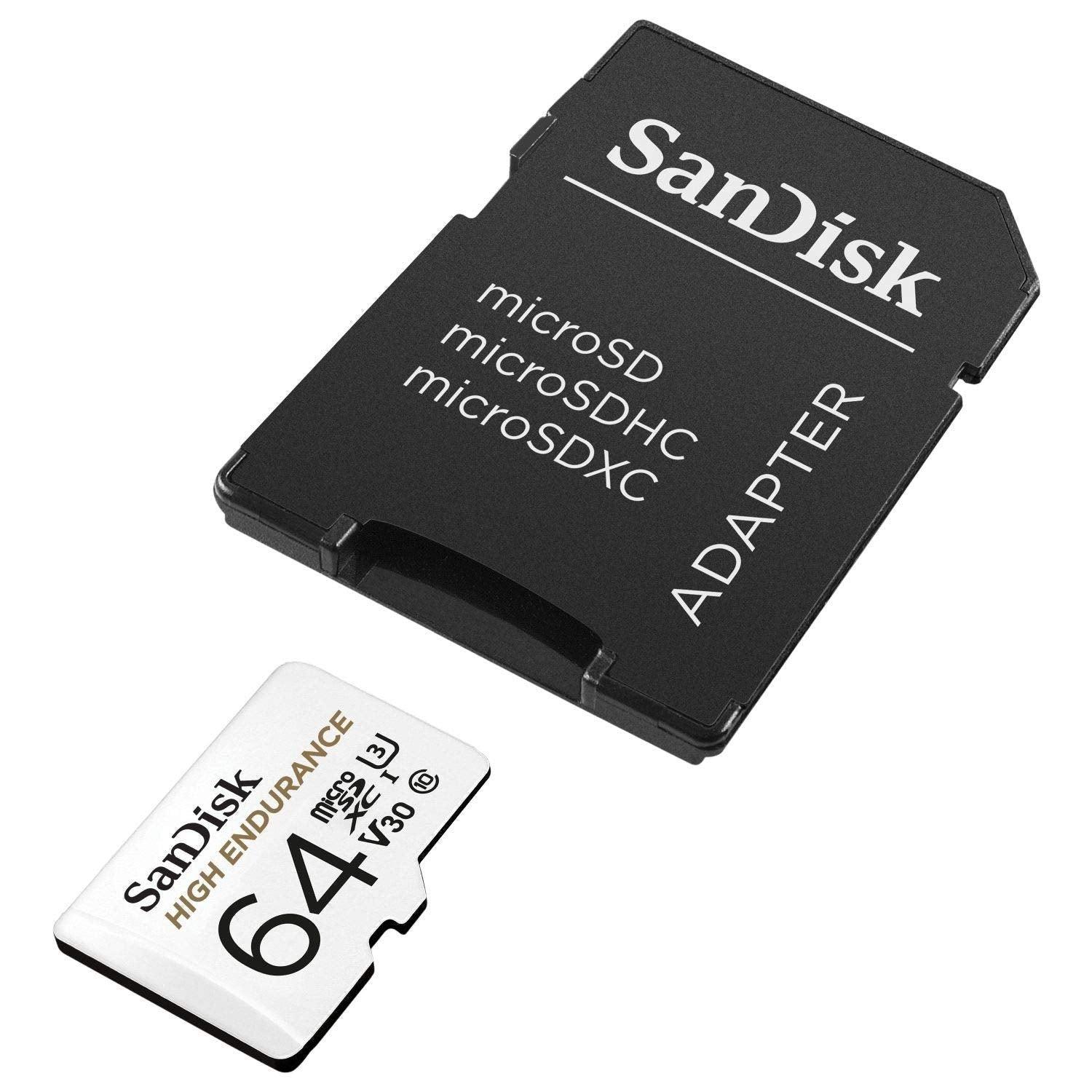 SANDISK HIGH ENDURANCE MICROSDHC CARD SQQNR 64G UHS-I C10 U3 V30 100MB/S R 40MB/S W SD ADAPTOR SDSQQNR-064G-GN6IA - John Cootes