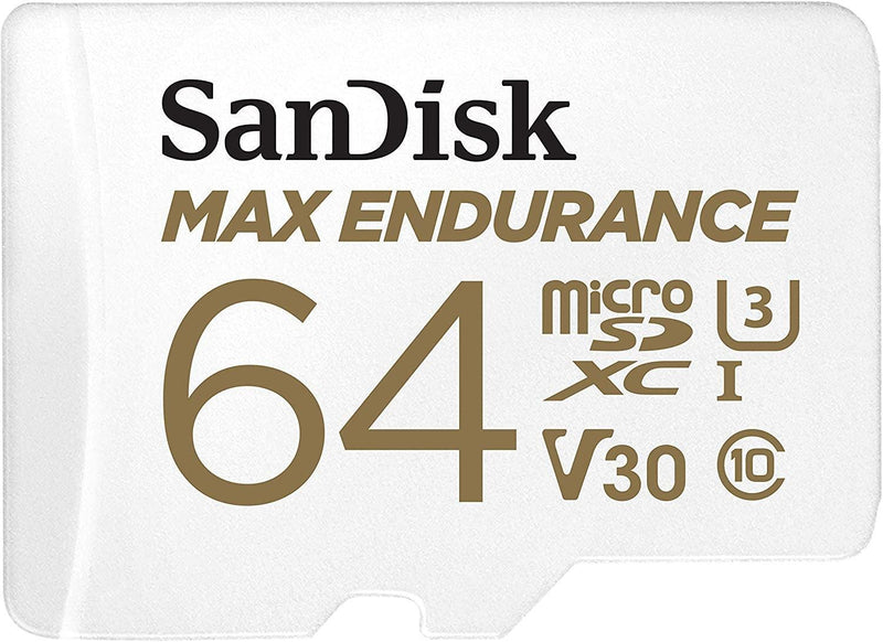 Sandisk Max Endurance Microsdxc Card SQQVR 64G (30 000 HRS) UHS-I C10 U3 V30 100MB/S R 40MB/S W SD Adaptor SDSQQVR-064G-GN6IA - John Cootes