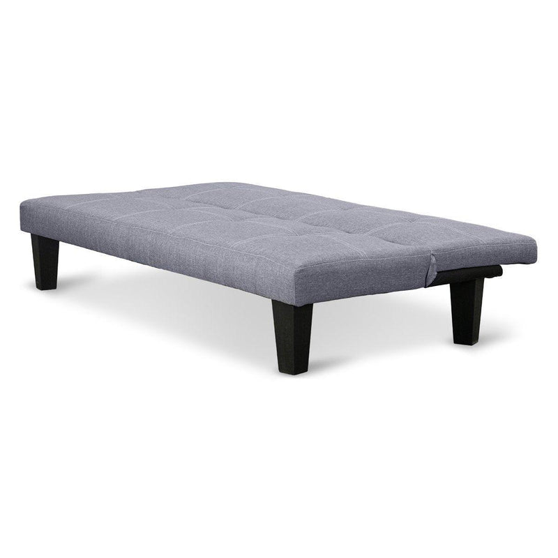 Sarantino 2 Seater Modular Linen Fabric Sofa Bed Couch - Dark Grey - John Cootes