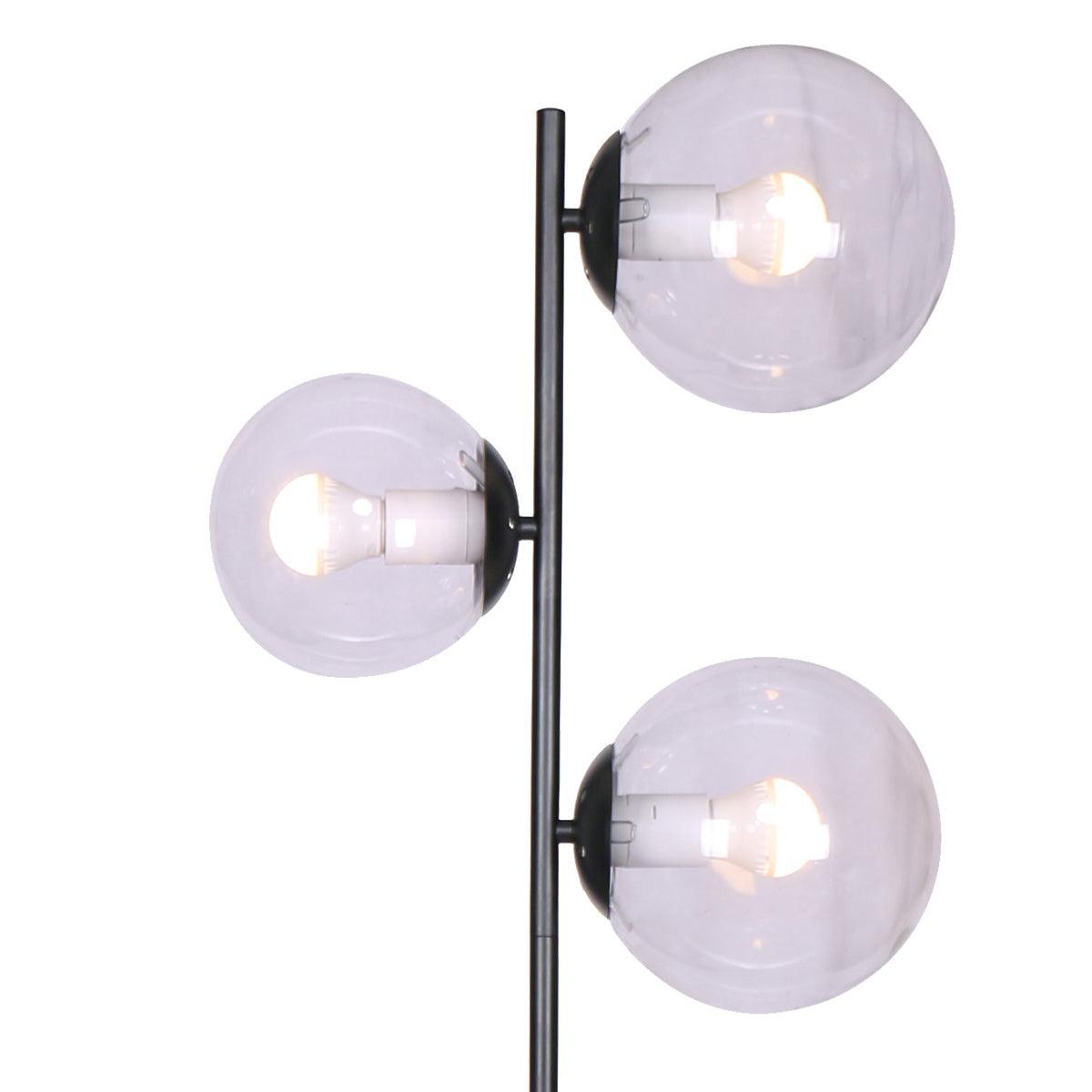 Sarantino 3-Light Black Metal Floor Lamp - John Cootes