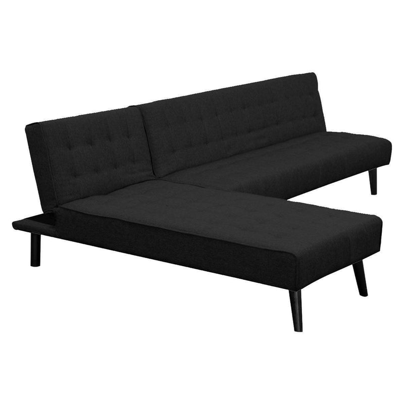 Sarantino 3-Seater Corner Sofa Bed Lounge Chaise Couch - Black - John Cootes