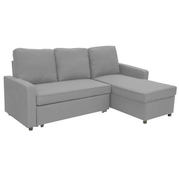 Sarantino 3-Seater Corner Sofa Bed Lounge Storage Chaise Couch L.Grey - John Cootes