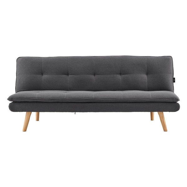 Sarantino 3 Seater Linen Sofa Bed Couch Lounge Futon - Dark Grey - John Cootes