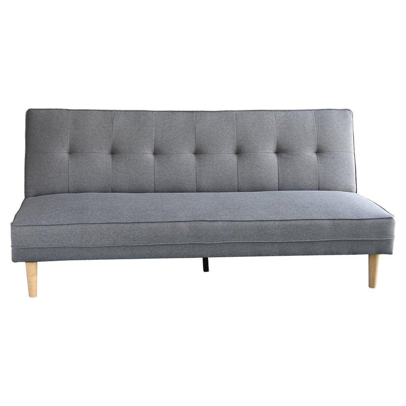 Sarantino 3 Seater Linen Sofa Bed Couch with Pillows - Light Grey - John Cootes