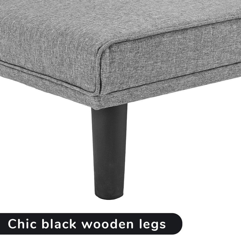 Sarantino 3 Seater M 2620 Modular Linen Sofa Bed Couch - Dark Grey - John Cootes