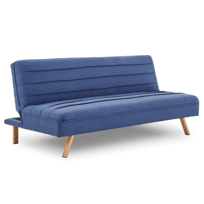 Sarantino 3 Seater Modular Linen Fabric Sofa Bed Couch - Dark Blue - John Cootes