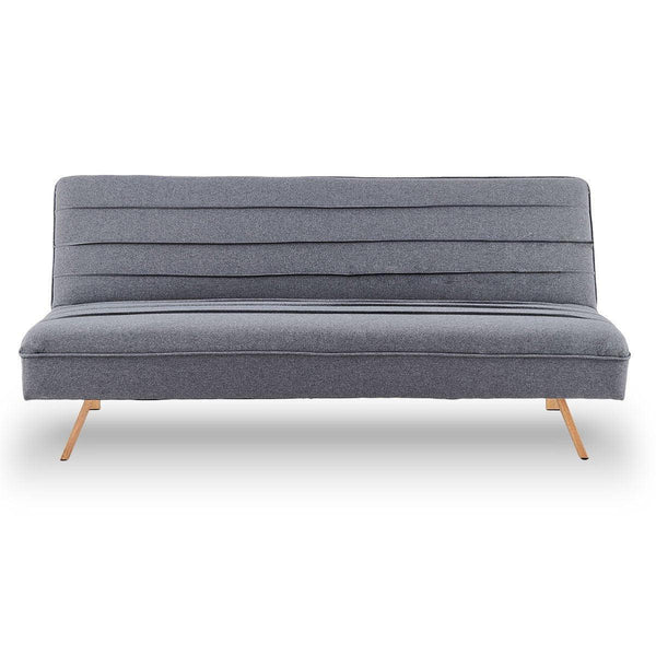 Sarantino 3 Seater Modular Linen Fabric Sofa Bed Couch - Dark Grey - John Cootes