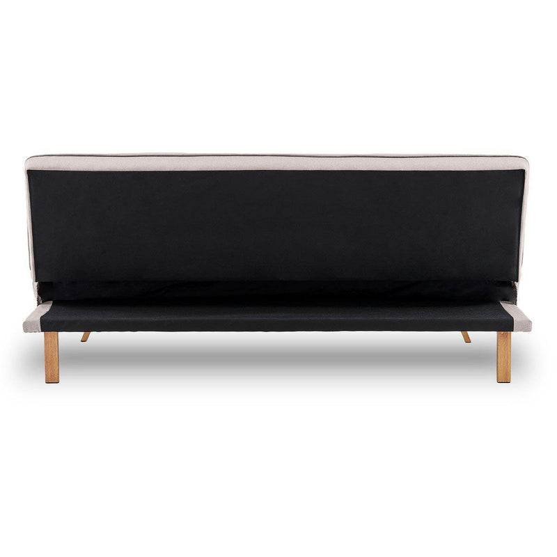 Sarantino 3 Seater Modular Linen Fabric Sofa Bed Couch Futon - Beige - John Cootes