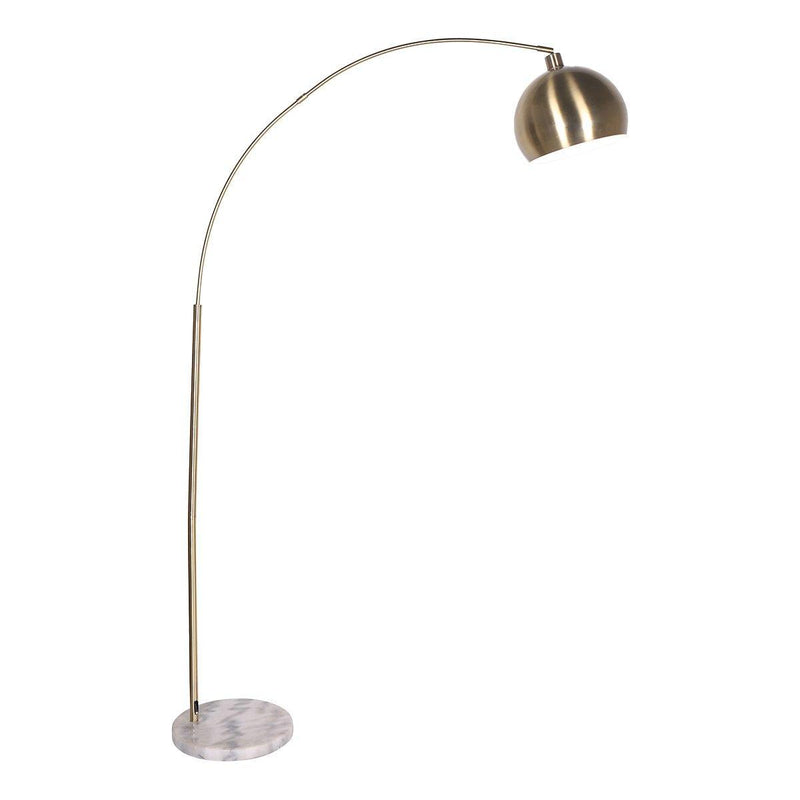 Sarantino Arc Floor Lamp Antique Brass Finish with Marble Base - John Cootes