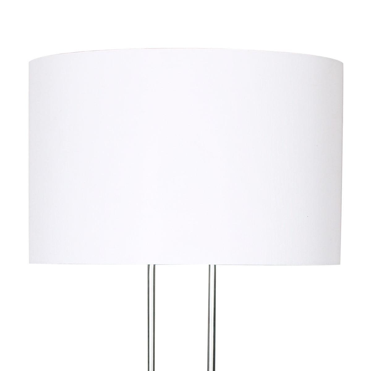 Sarantino Brushed Nickel Height-Adjustable Metal Floor Lamp - John Cootes